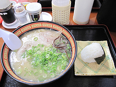 14ランチ:ラーメンおにぎり500円@博多長浜ラーメン・ももち家・藤崎