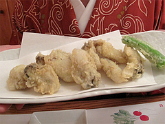 料理:カキの天ぷら@博多まかない屋