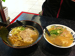 11ランチ:醤油豚骨と豚骨@拉麺帝国本店・サンセルコ・ラーメン