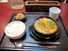 ランチ:スンデゥブ・チゲ定食800円@韓国家庭料理ソウル亭・高砂