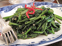 料理:青菜(空芯菜)の炒めもの@ベトナムカフェ&レストラン・ゴンゴン
