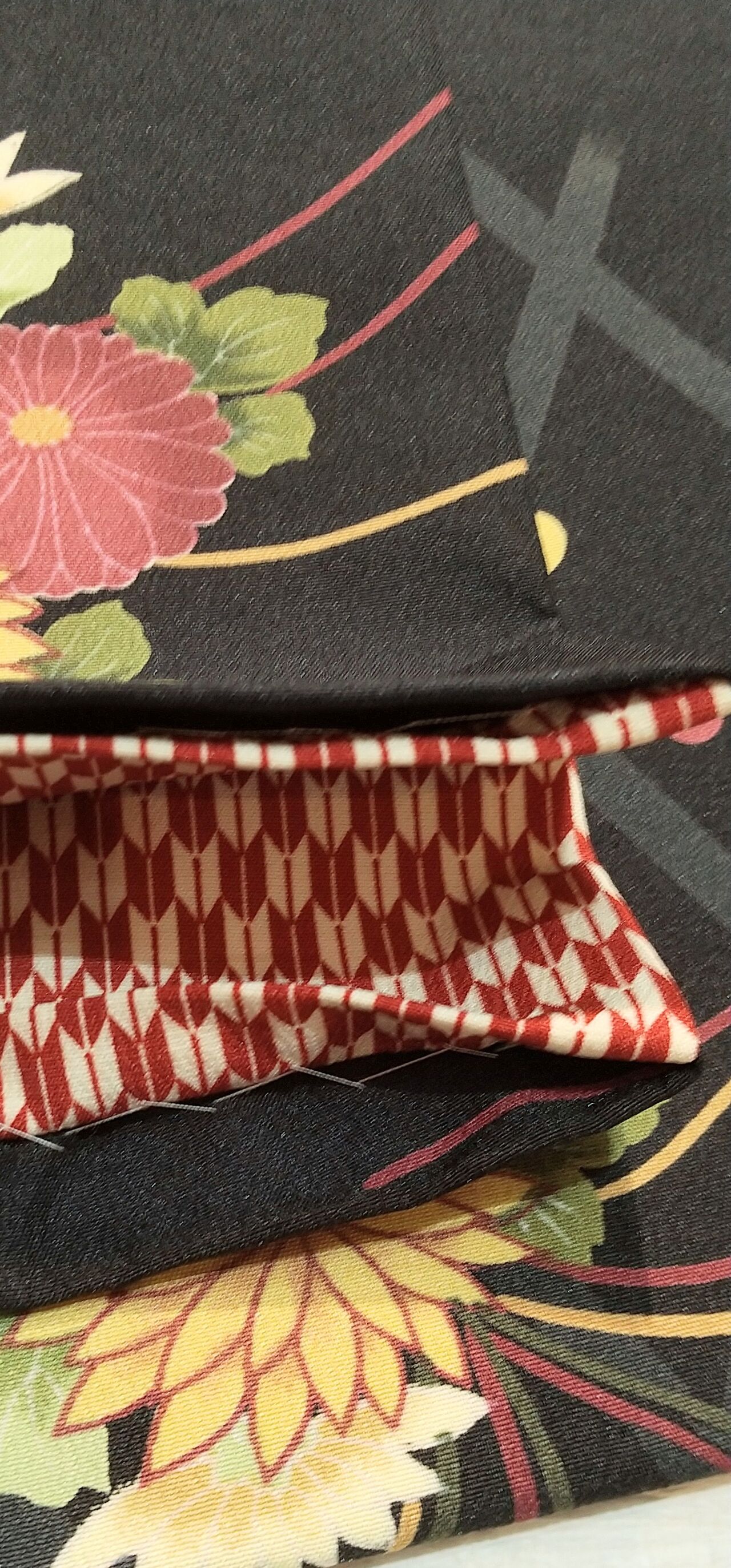 ANNA SUI ポリ浴衣 矢羽根に金魚～花薬玉と矢羽根柄の半幅帯 