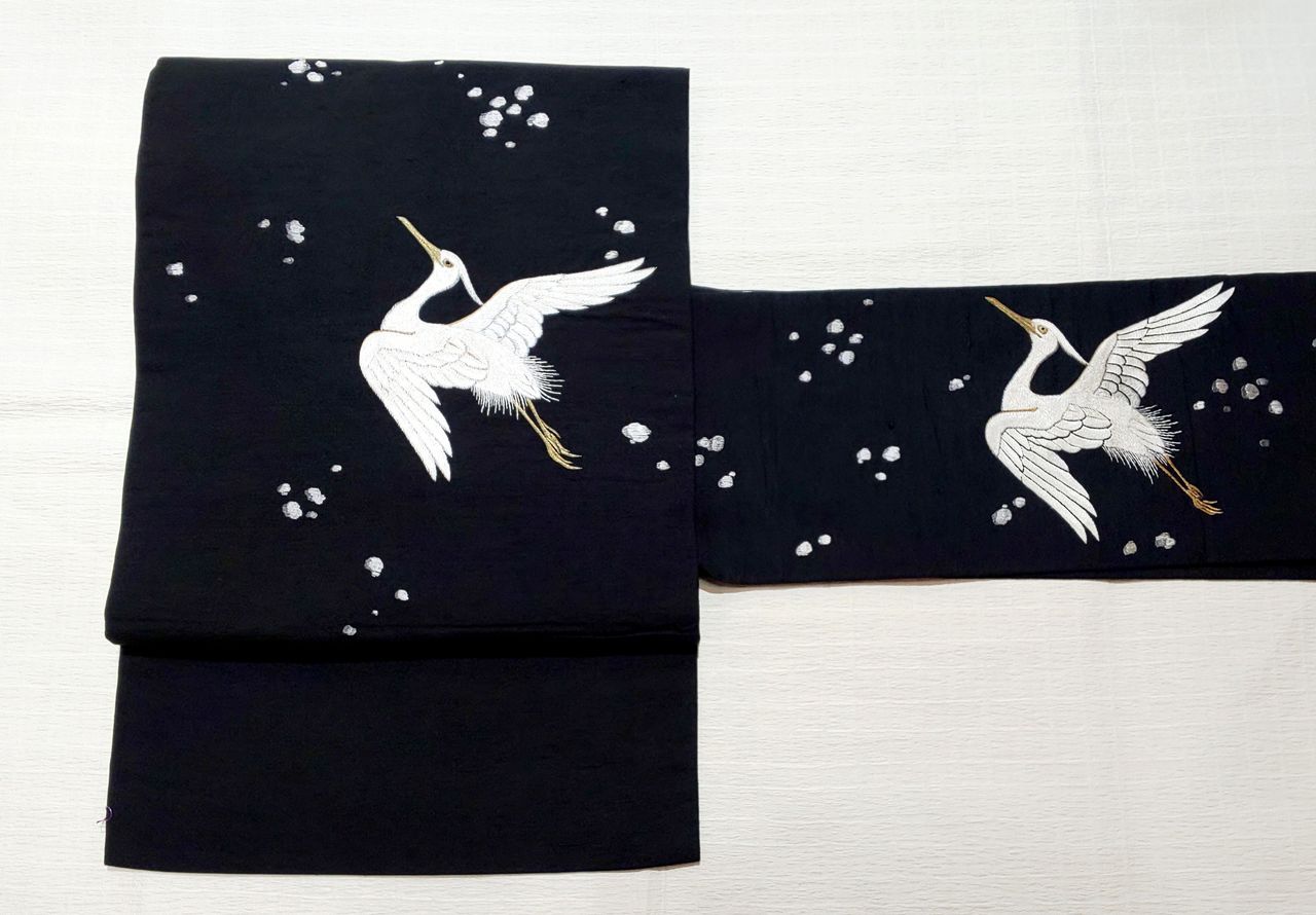 白鷺 刺繍 名古屋帯 apas.lat