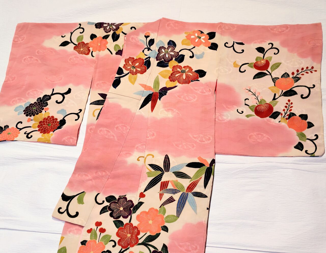 アンティーク名古屋帯 大正ロマン 上質な刺繍 と金駒刺繍 正絹 N8-25