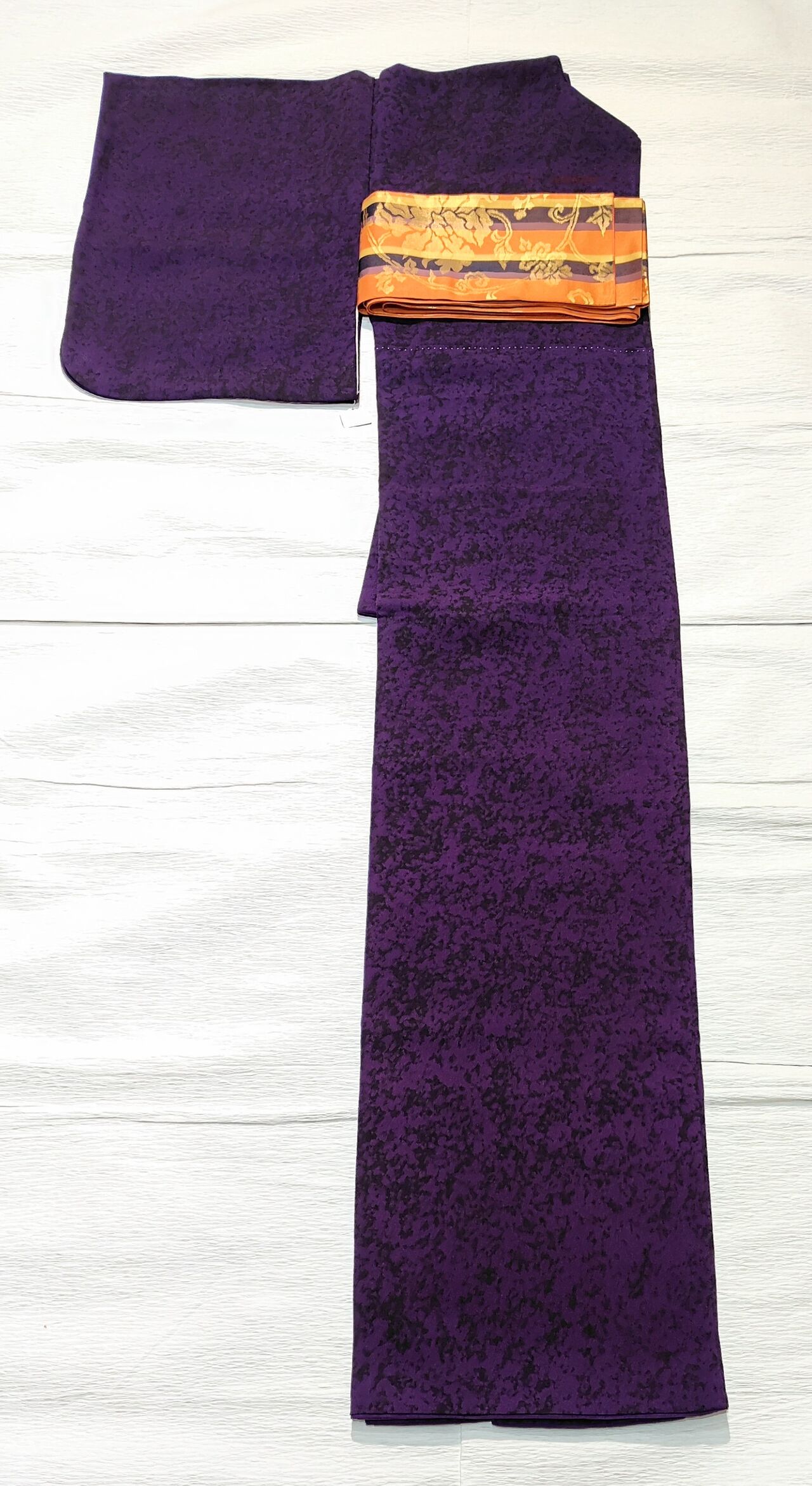 西陣織 半巾帯 リバーシブル ハロウィン 小袋帯 半巾帯 若草色 黄色