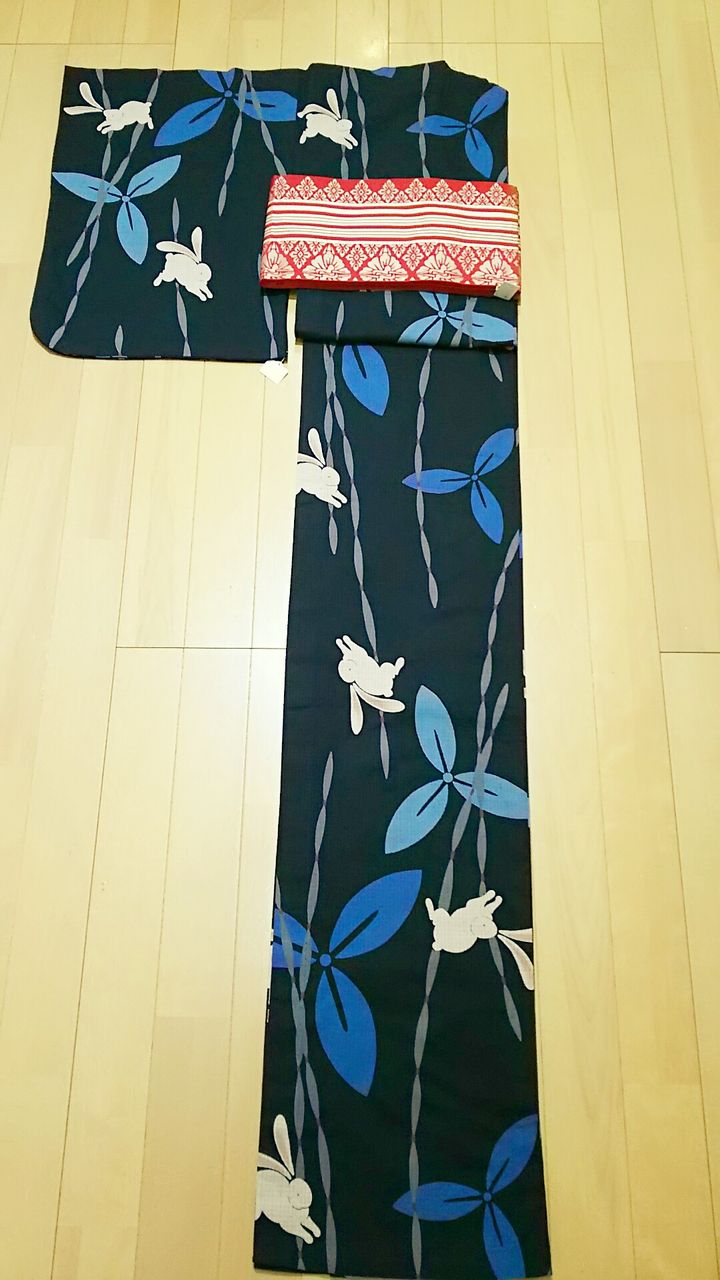 撫松庵 浴衣～うさぎ柄に鶴さんの半幅帯～ : ぶどうの木の小りす
