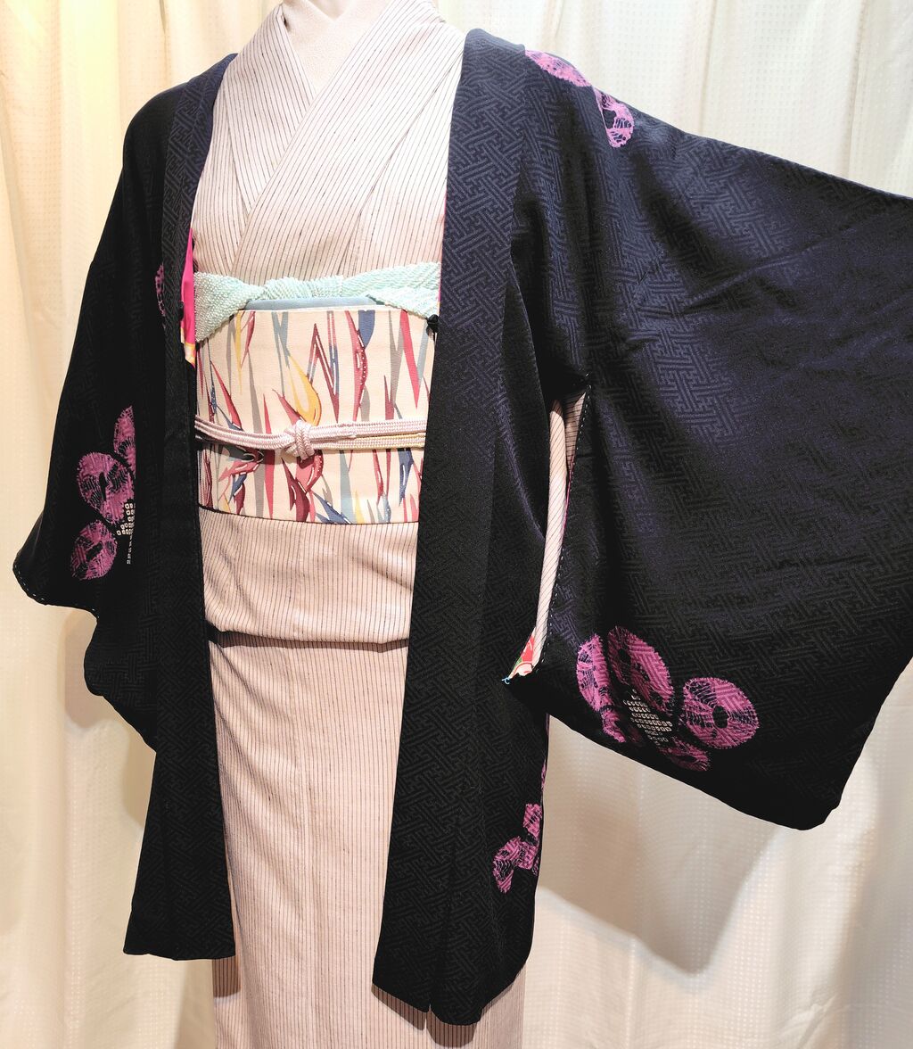 アンティーク紫色のだらり帯 アンティーク紫色のだらり帯