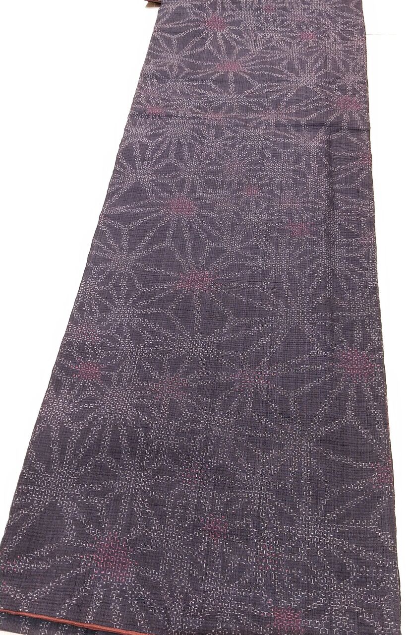 熊谷好博子 杢目染 紬 紫 - 着物・浴衣 