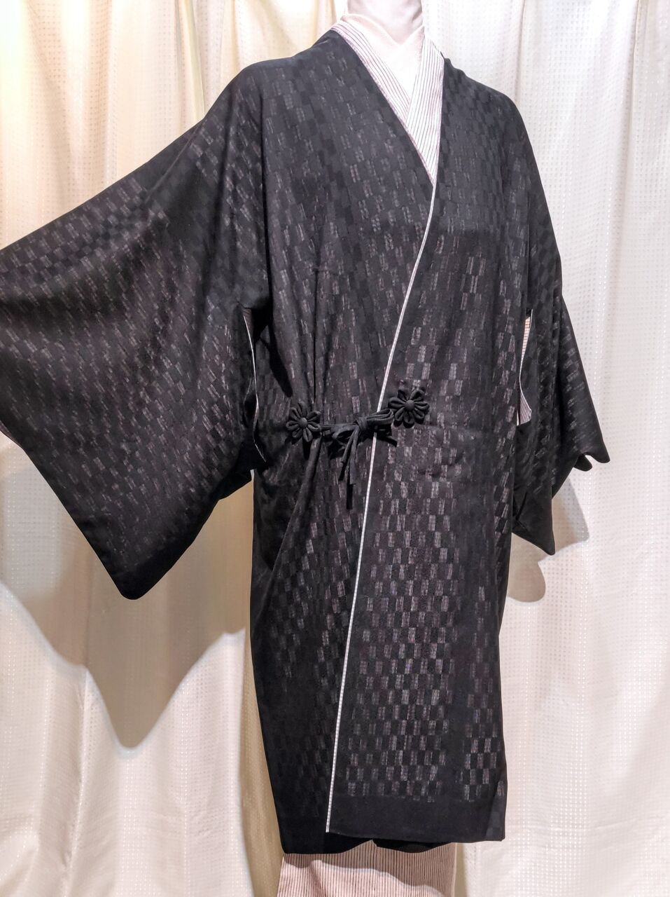 紗袷の道中着 リバーシブル~逸品 西陣織お召生地~ : ぶどうの 紗袷の道中着 リバーシブル~逸品 西陣織お召生地~ : ぶどうの
