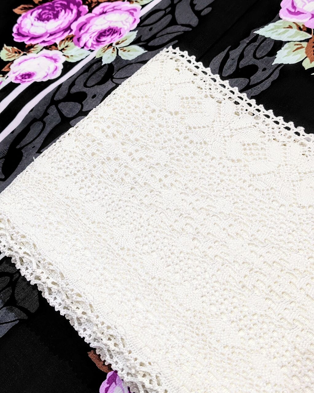 ANNA SUIの薔薇柄 綿麻の浴衣〜撫松庵のレース半幅帯〜 : ぶどうの木の