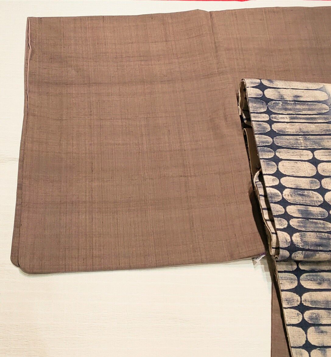 結城紬の無地 裄71㌢～生紬の名古屋帯～ : ぶどうの木の小りす