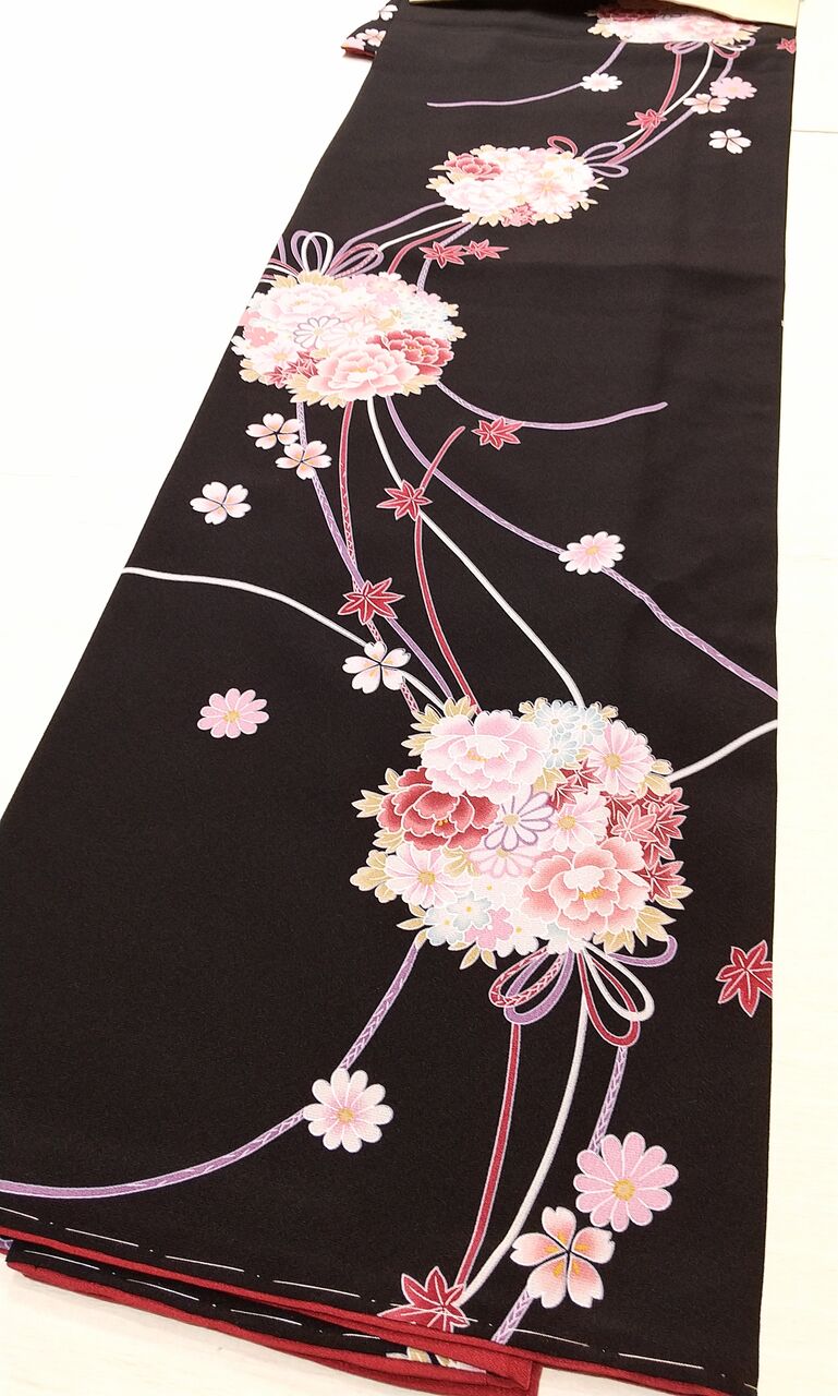 花薬玉柄の小紋~アンティークの総刺繍の名古屋帯~ : ぶどうの 花薬玉柄の小紋~アンティークの総刺繍の名古屋帯~ : ぶどうの
