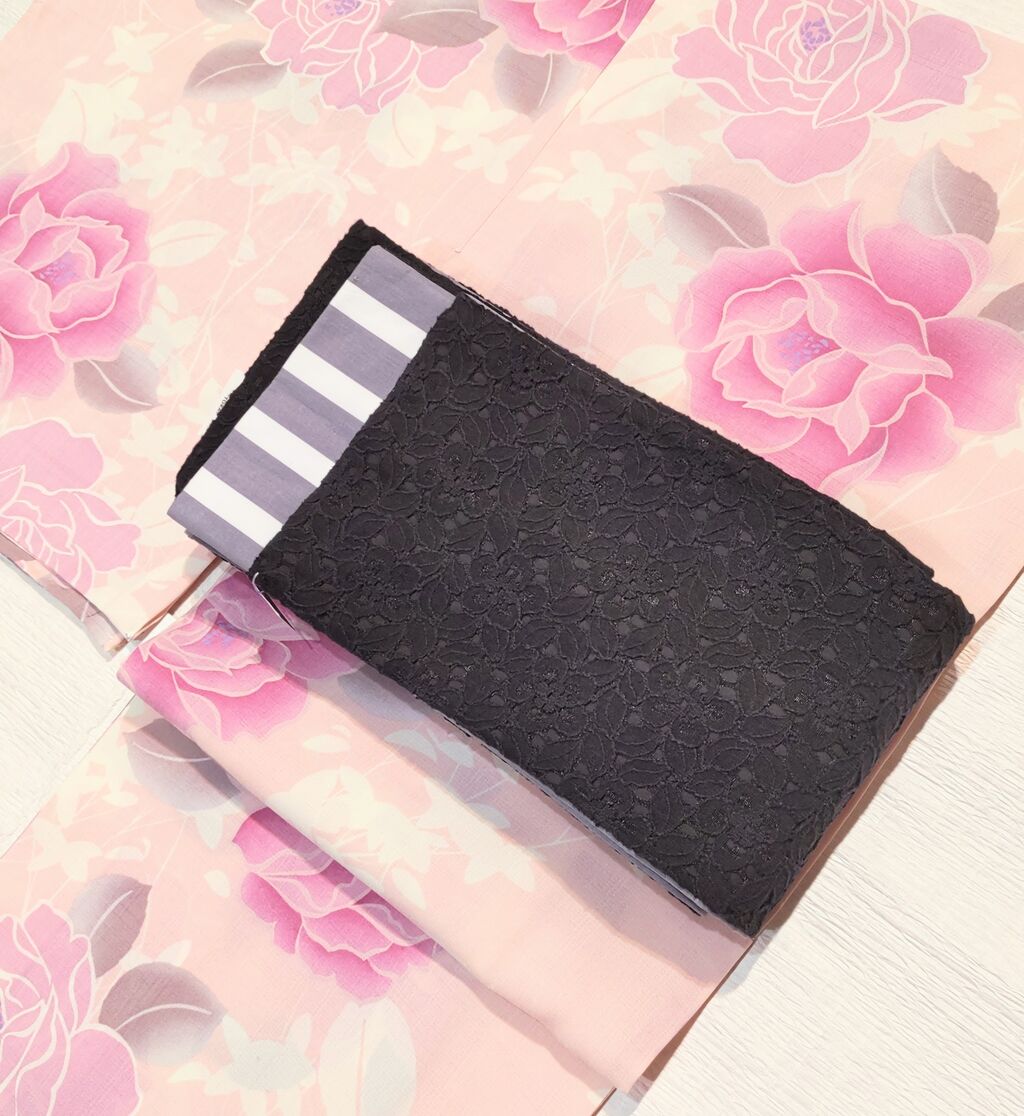 撫松庵 セオα 浴衣 薔薇 ピンク グレー セオアルファ ポリエステル