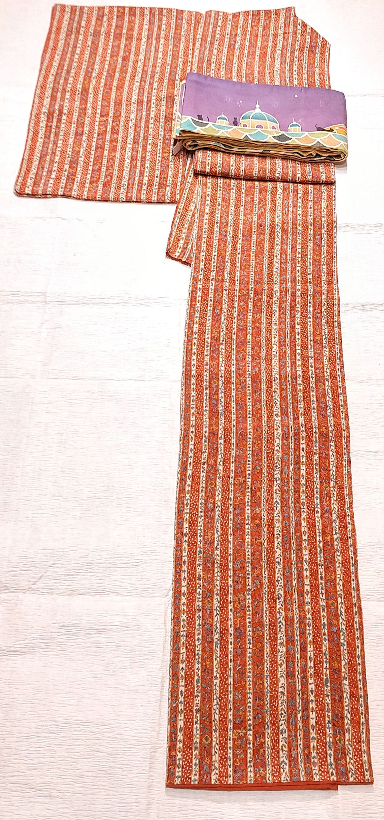 正絹通好みな更紗柄の名古屋帯