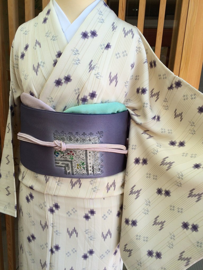 着物 琉球着物（かすり）紫帯付き