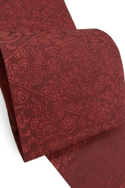 ◆みやがわ e156.上質 袋帯 西陣 渡文 纐纈 赤 エジプト 壁画風 カジュアル 新古品 仕立て上がり 纐纈 帯 渡文の通販