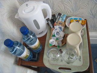 mineral waters & beverages in the room