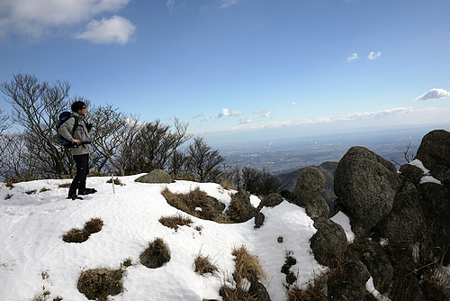鎌ヶ岳_長石尾根でたたずむおっさん 鎌ヶ岳_長石尾根でたたずむおっさん