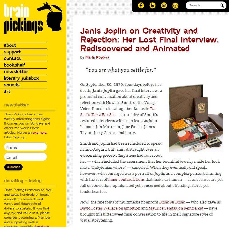 Janis Joplin on Creativity and Rejection
