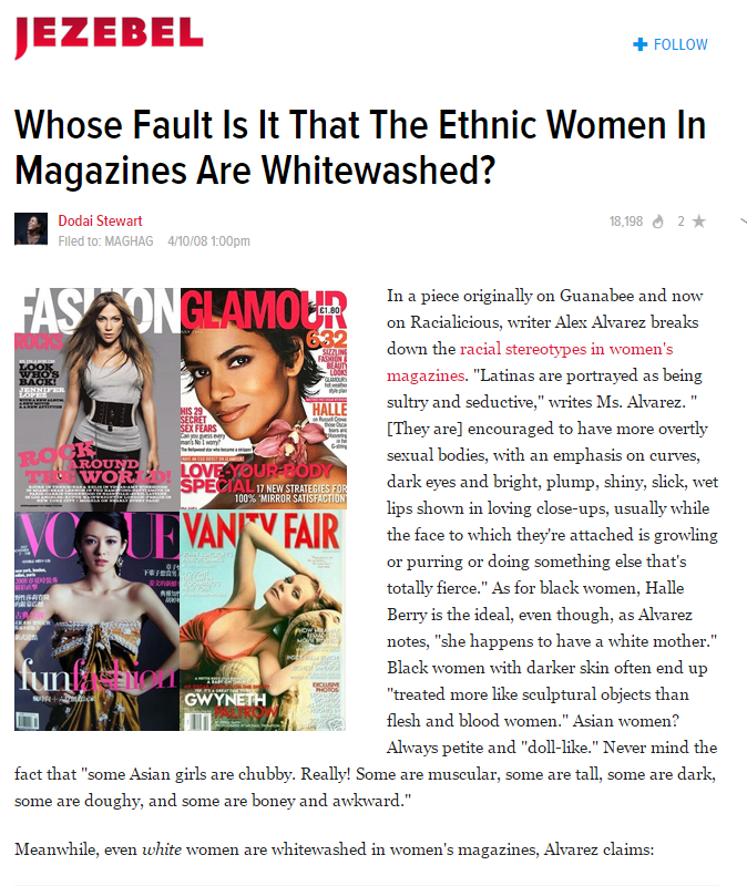 Ethnic Women In Magazines Are Whitewashed