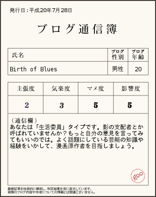 ブログ通信簿2
