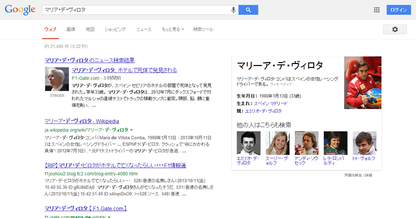 マリア・デ・ヴィロタ Google 検索
