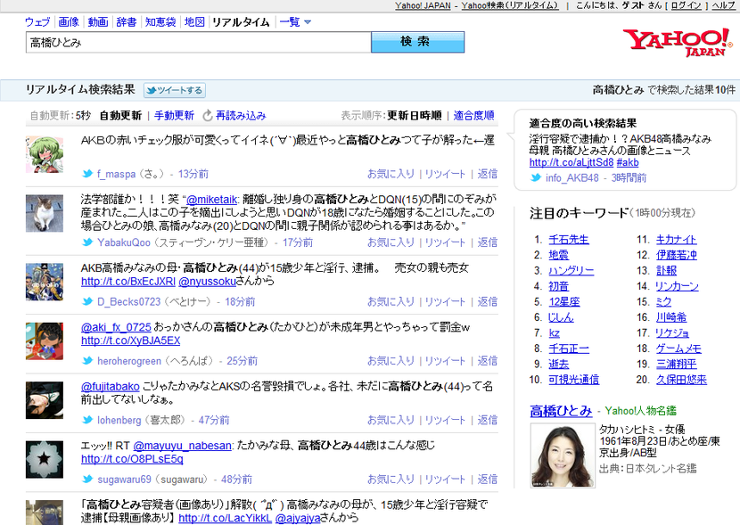 �ⶶ�ҤȤߤθ������  Yahoo�����ꥢ�륿����