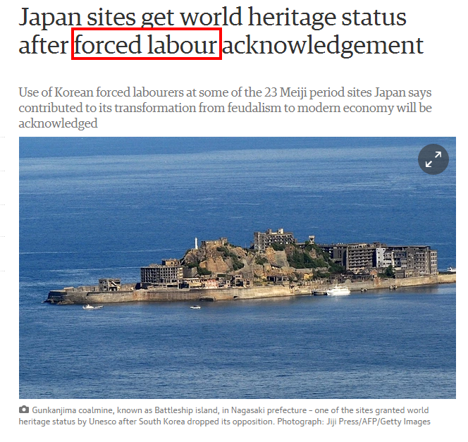Japan sites get world heritage status after forced labour