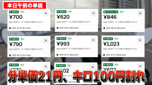 これはお客様も辛い...低単価すぎて1時間待ちの案件が大量発生。《ウーバー配達員》 2-0 screenshot