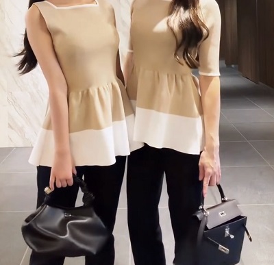 母親(38)｢13歳の娘に身長追い付かれちゃった❤｣双子コーデ（ﾊﾟｼｬｯ