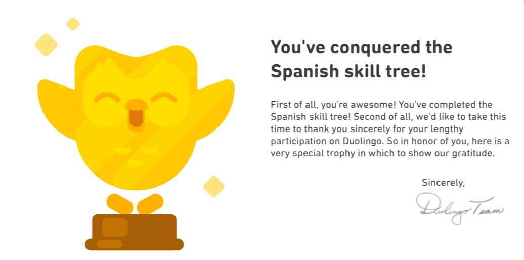 Duolingo デュオリンゴ ツリー完成再び Kinkoちゃん随筆