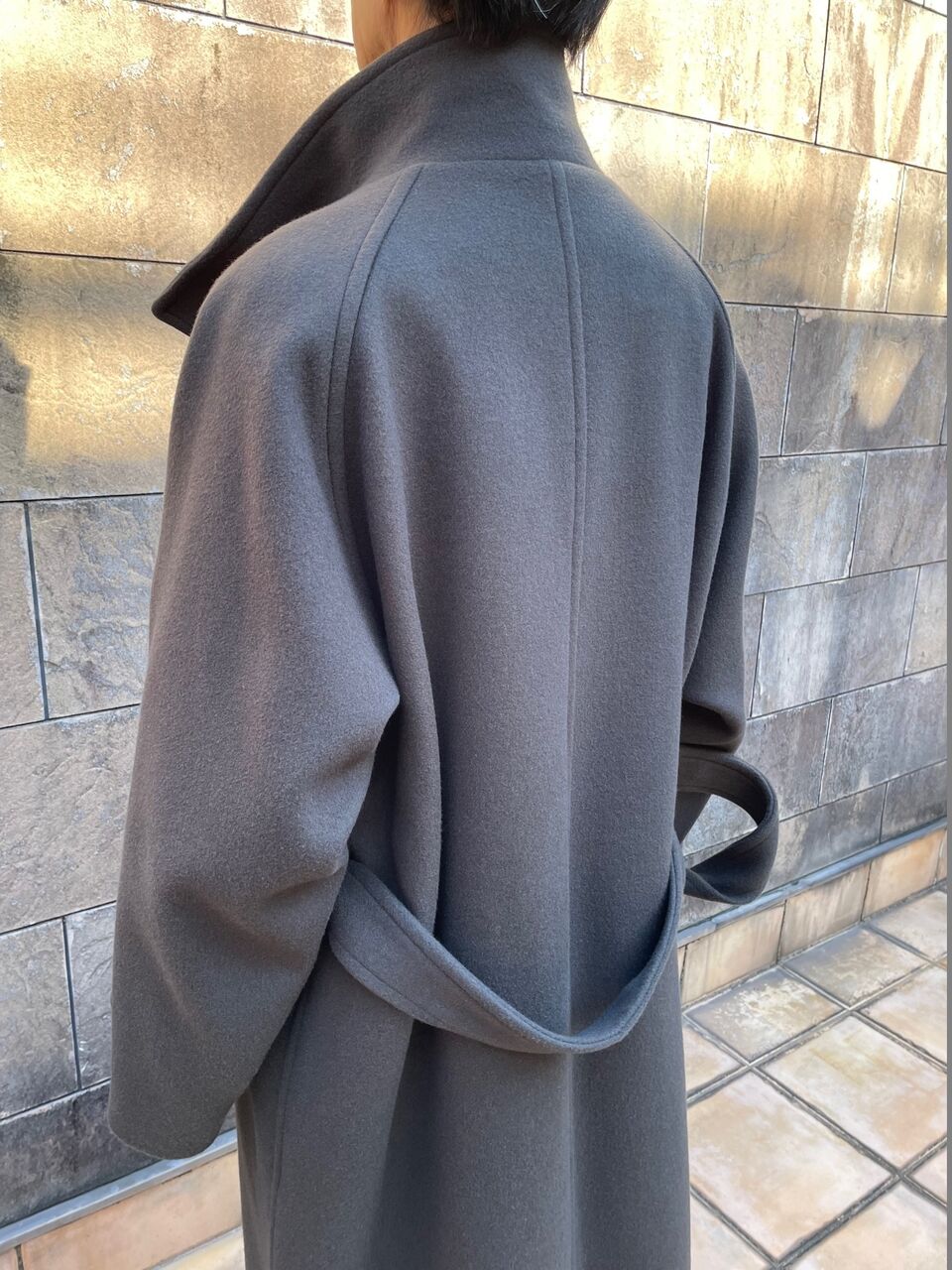 RAINMAKER(レインメーカー) STAND COLLAR BELTED COAT / SEPIA