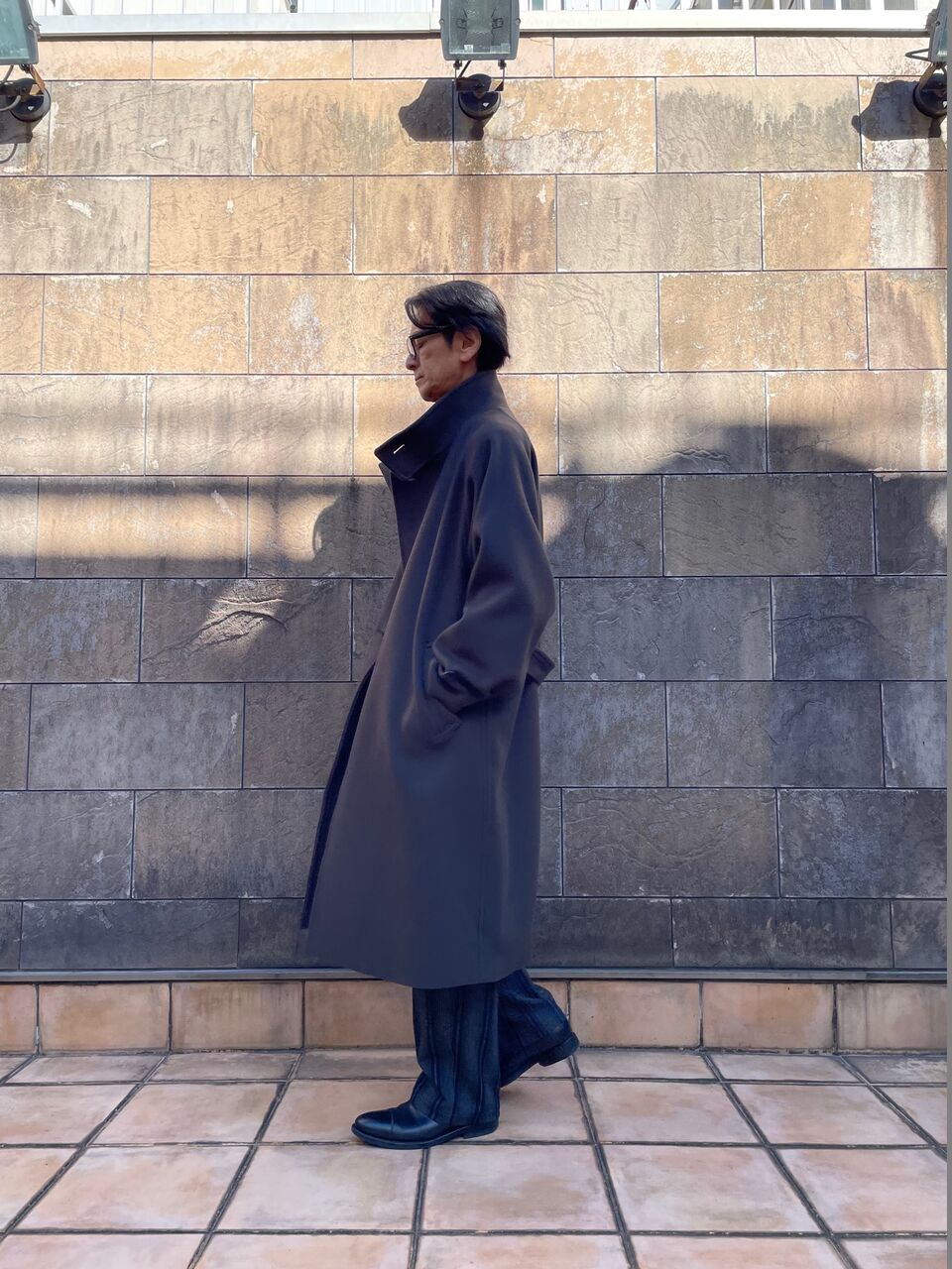 RAINMAKER stand collar belted coat size4