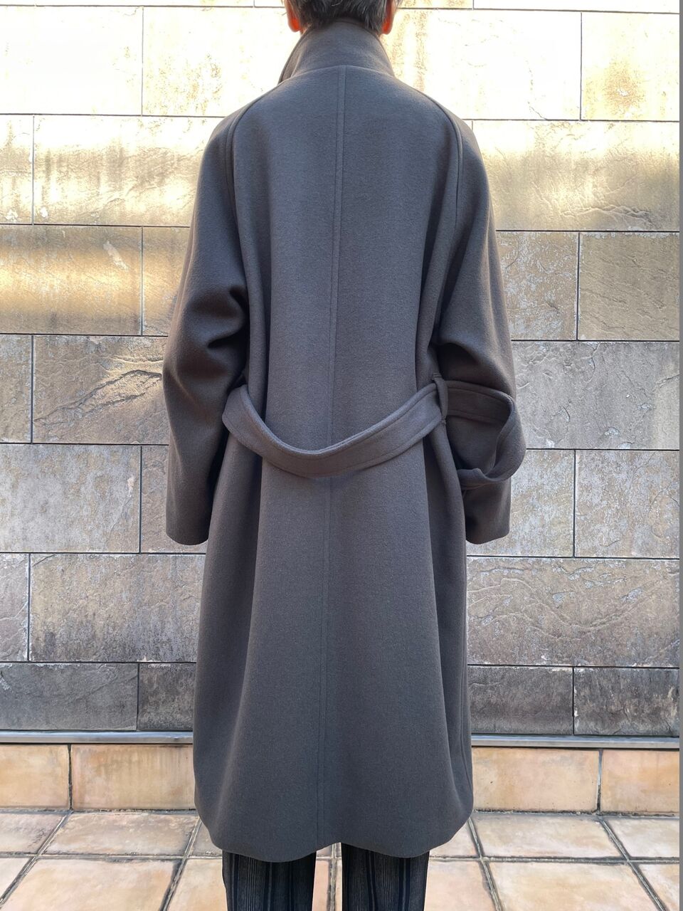 RAINMAKER(レインメーカー) STAND COLLAR BELTED COAT / SEPIA