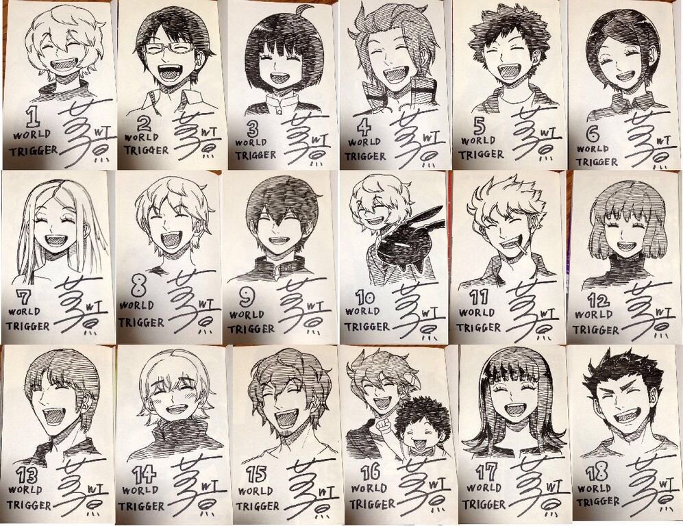 ワールドトリガー作者が描いたキャラクターのサイン 皆ニコニコで草 まとめ遅報