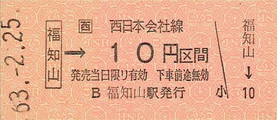 332．JR西日本 バスの金額式 西日本会社線表記化券 : 切符収集の