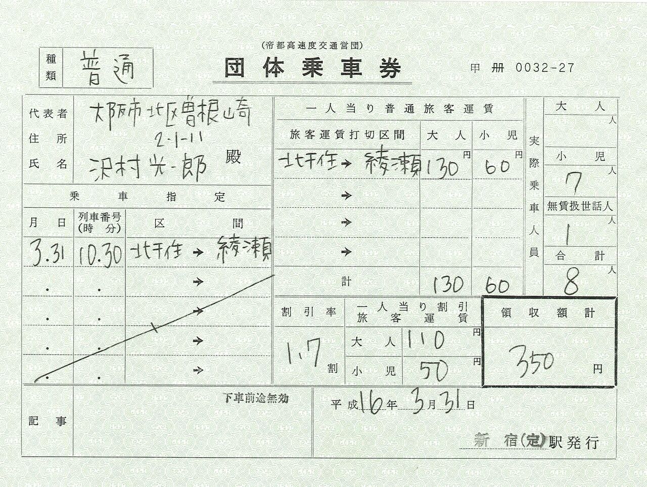 52．営団地下鉄 末期の団体乗車券 : 切符収集の魅力 澤村光一郎