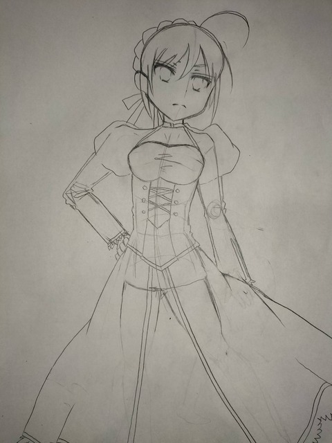 【画像】セイバー描いてみた