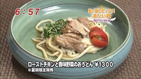 【画像】1300円の至高のウドンがこちら