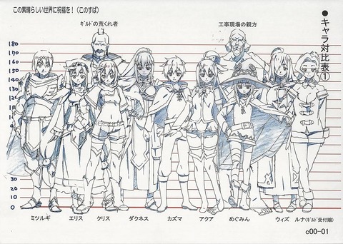 【画像】このすばキャラの身長一覧(ゆんゆんを除く)