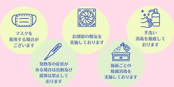 感染予防と拡散防止のためセラピストには以下内容を実施しております