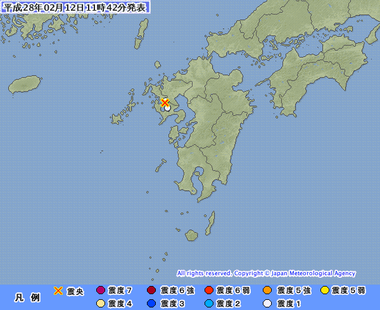 長崎県北部 地震 201602121138