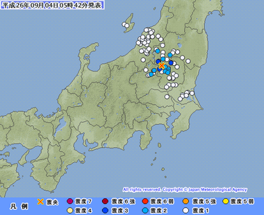 地震　栃木県北部　群発地震