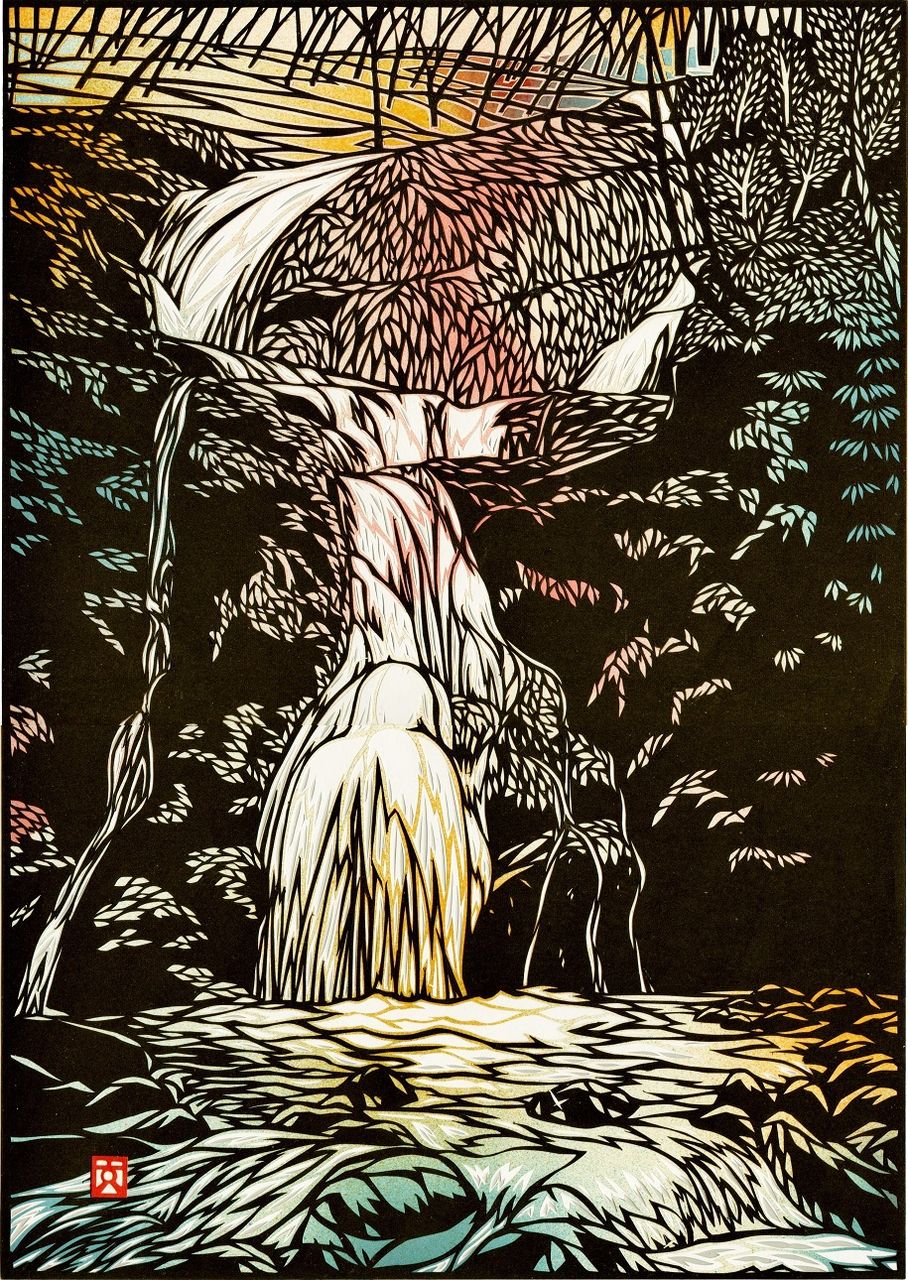滝の切り絵・・・ 田中克樹 切重画KI・RI・E・GA