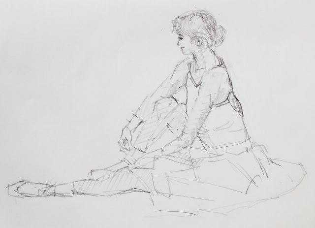 人物クロッキー 季節の風の中で