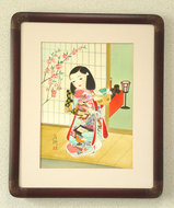 童女画「桃の節句」