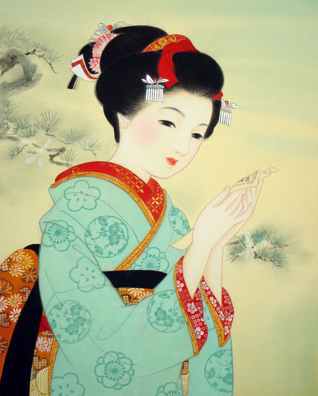 美人画 玉泉 絹本 絵画 2014年版美人画カレンダー : 絹本着色技法のおひめさま絵/喜翔の