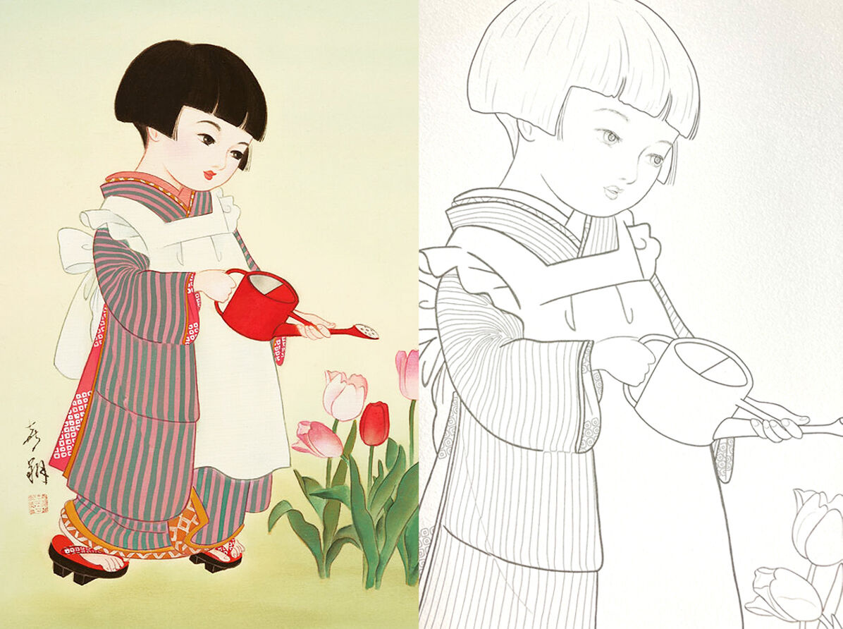 やさしい大人の塗り絵 着物姿の女の子編販売中 絹本着色技法のおひめさま絵 喜翔のブログ やさしい大人の塗り絵 着物姿の女の子編販売中 絹本着色技法のおひめさま絵 喜翔のブログ