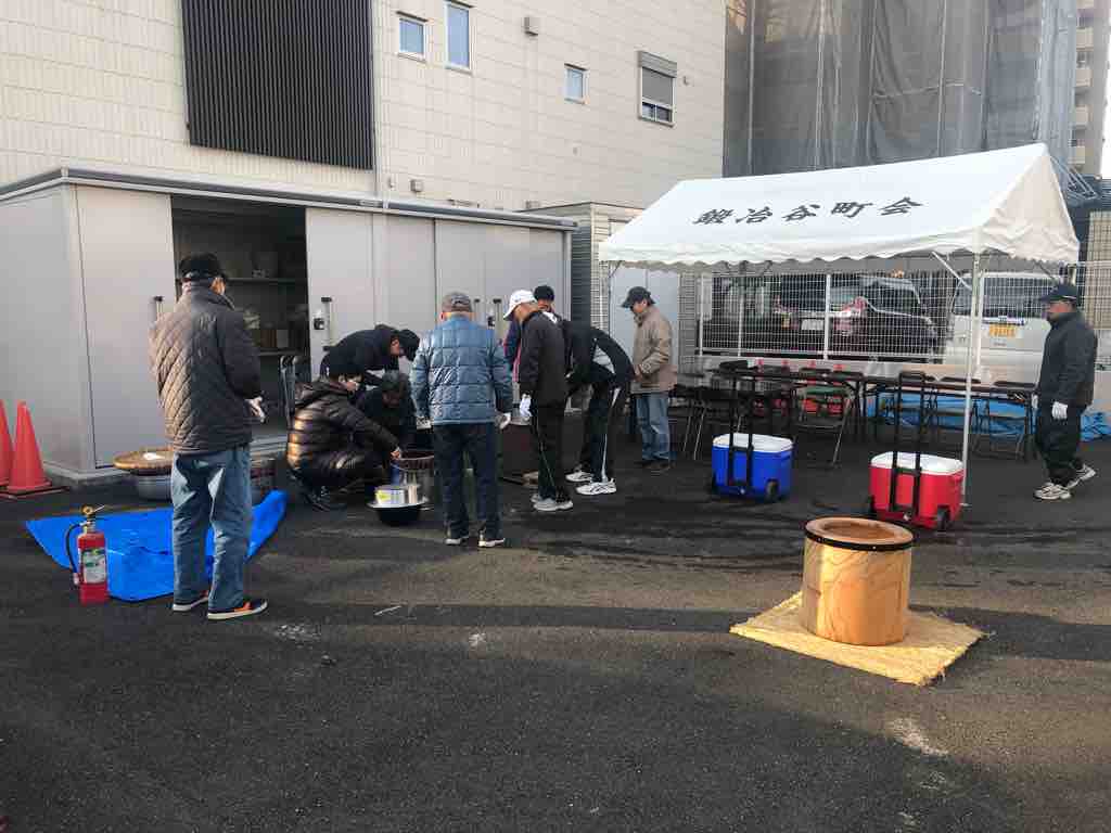 本日 鍛冶谷町会の餅つきがありました 戸田市に住むと楽しいな