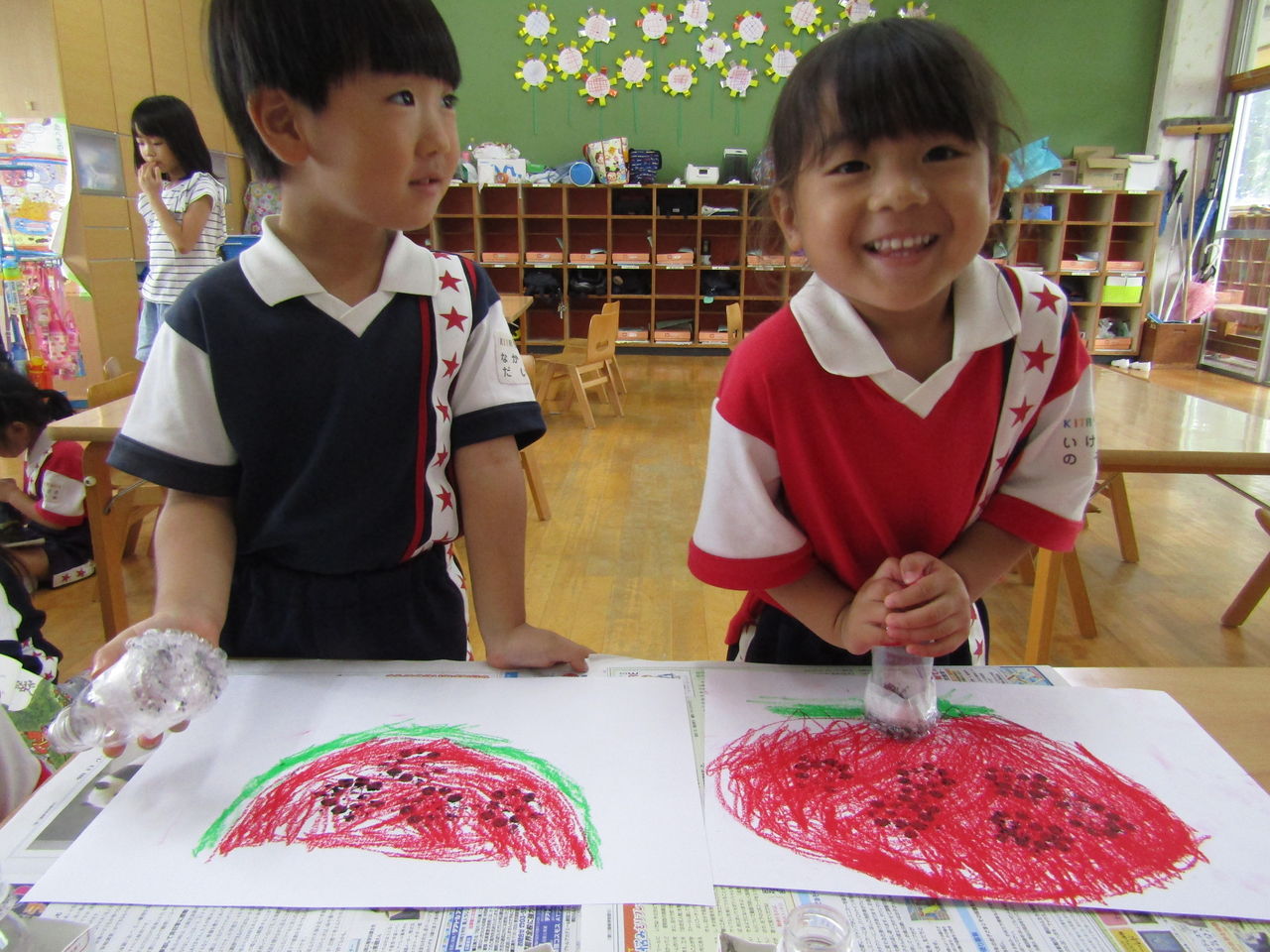 スイカの絵を描こう キッズクラブ きたはら幼稚園のブログ